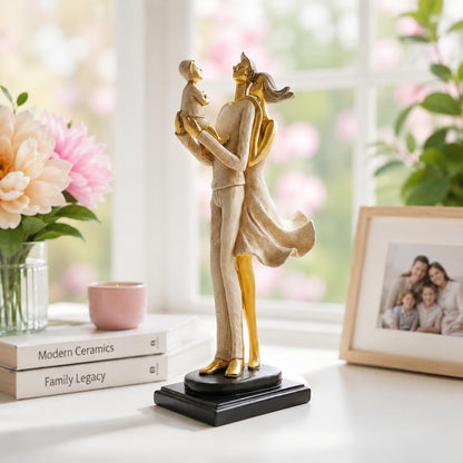 Stylish Modern Eleganct Couple Resin Romantic Figurine Statue for Home Decor (Pack of 1, Golden Brown)