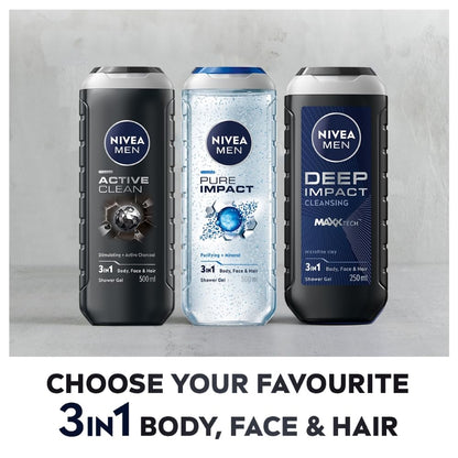 NIVEA MEN Active Clean Shower Gel,500 ml (Pack of 1)