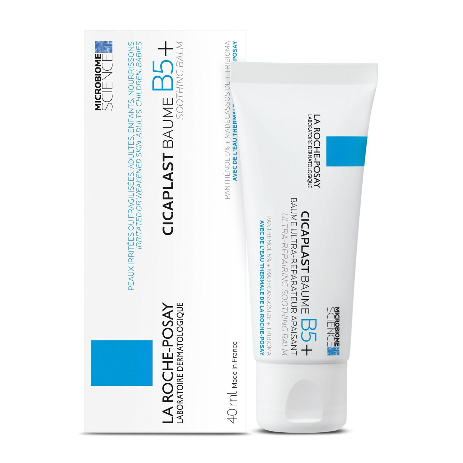 La Roche-Posay Cicaplast Baume B5+ tube and packaging on a white background