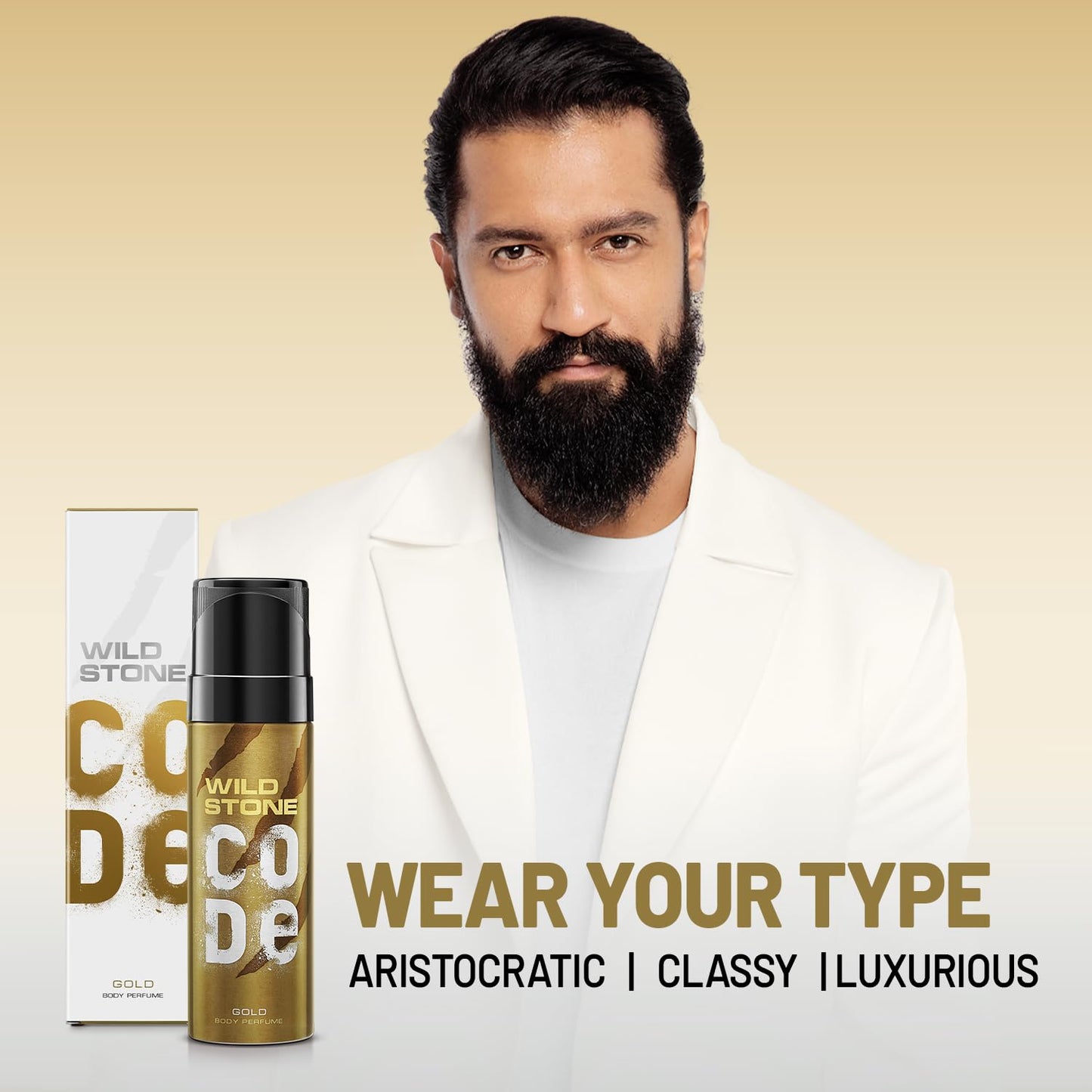 WILD STONE CODE Gold Fresh Scented Body Perfume For Men, 150Ml|No Gas Deodorant|Long Lasting Body Spray