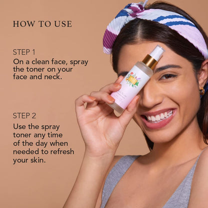 RAS Luxury Oils Rose Nectar Face & Body Spritz Toner | Alcohol Free Face Mist | Enriched With Rose, Lavender & Geranium | Soothe Skin, Balance Skin's pH level & Brighten and Refresh your skin | 50ml