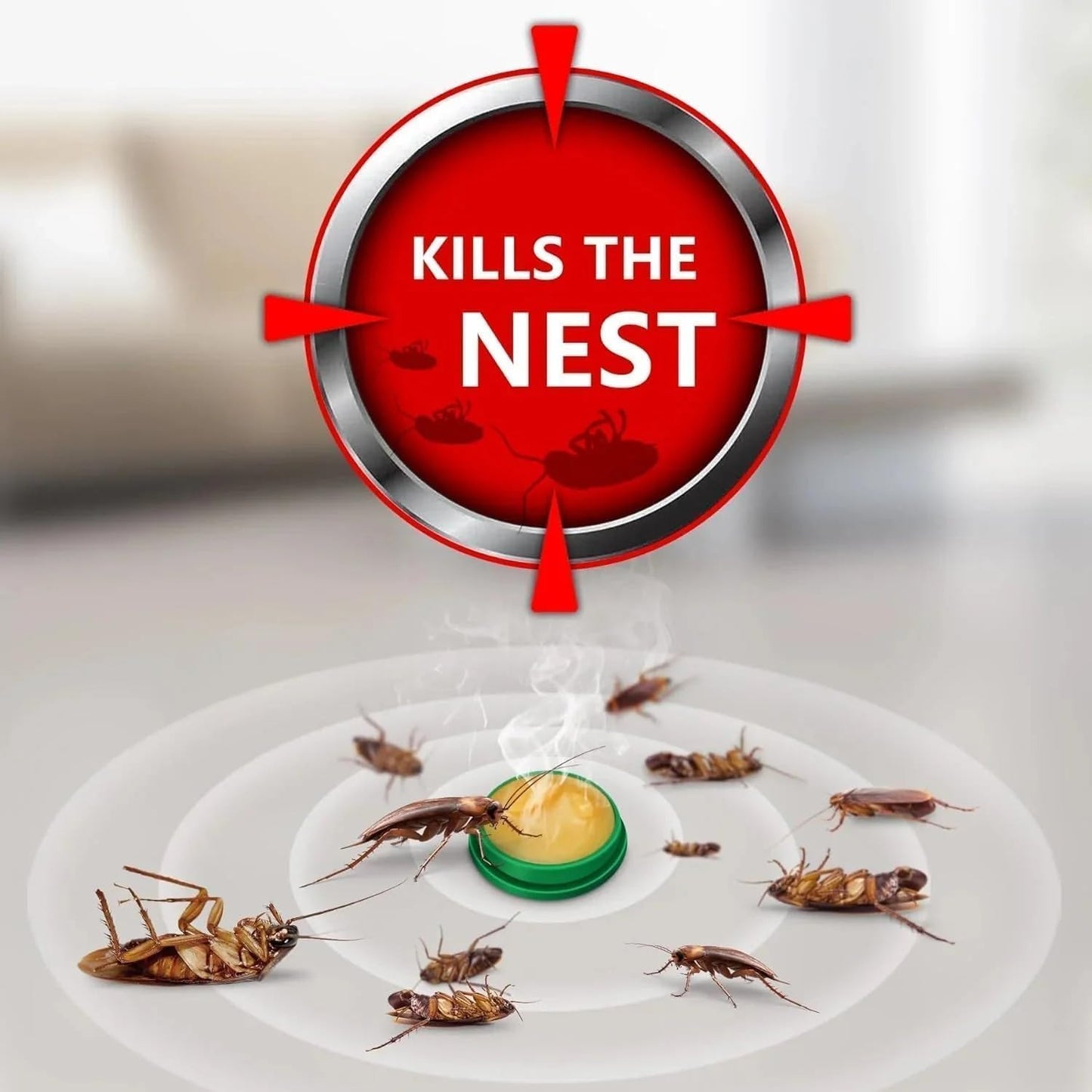 Cockroach Killer Bait Gel for Home – Natural Plant-Based Roach Control with Bait Stations – Odorless & Mess-Free Cockroach Repellent for Kitchen, Bathroom & Cabinets