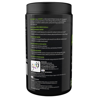 Black supplement container with text on a white background
