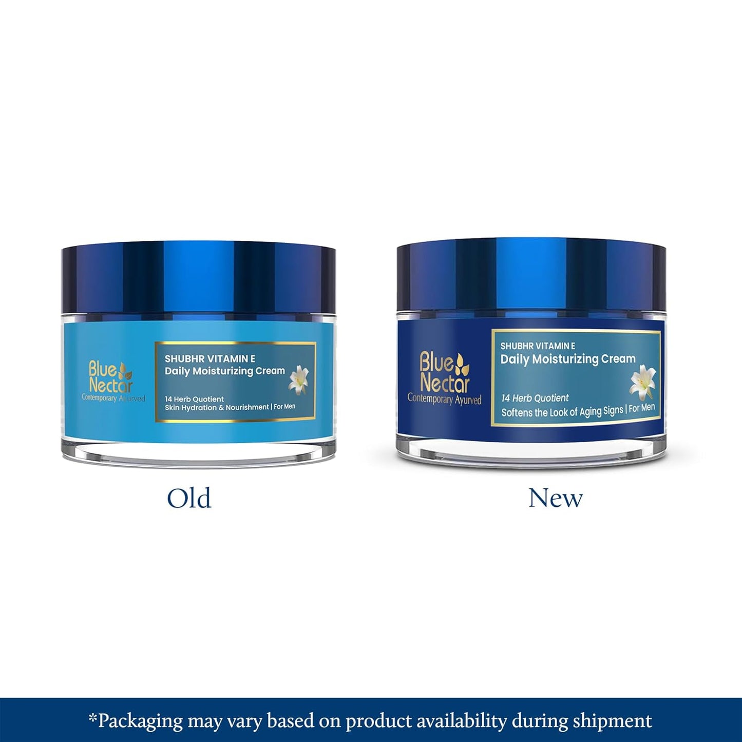 Blue Nectar Face Cream for Men Daily Moisturizing Anti Aging Cream for Men with Face Glow for Oily Skin and Normal Skin (14 Herbs, 50g)