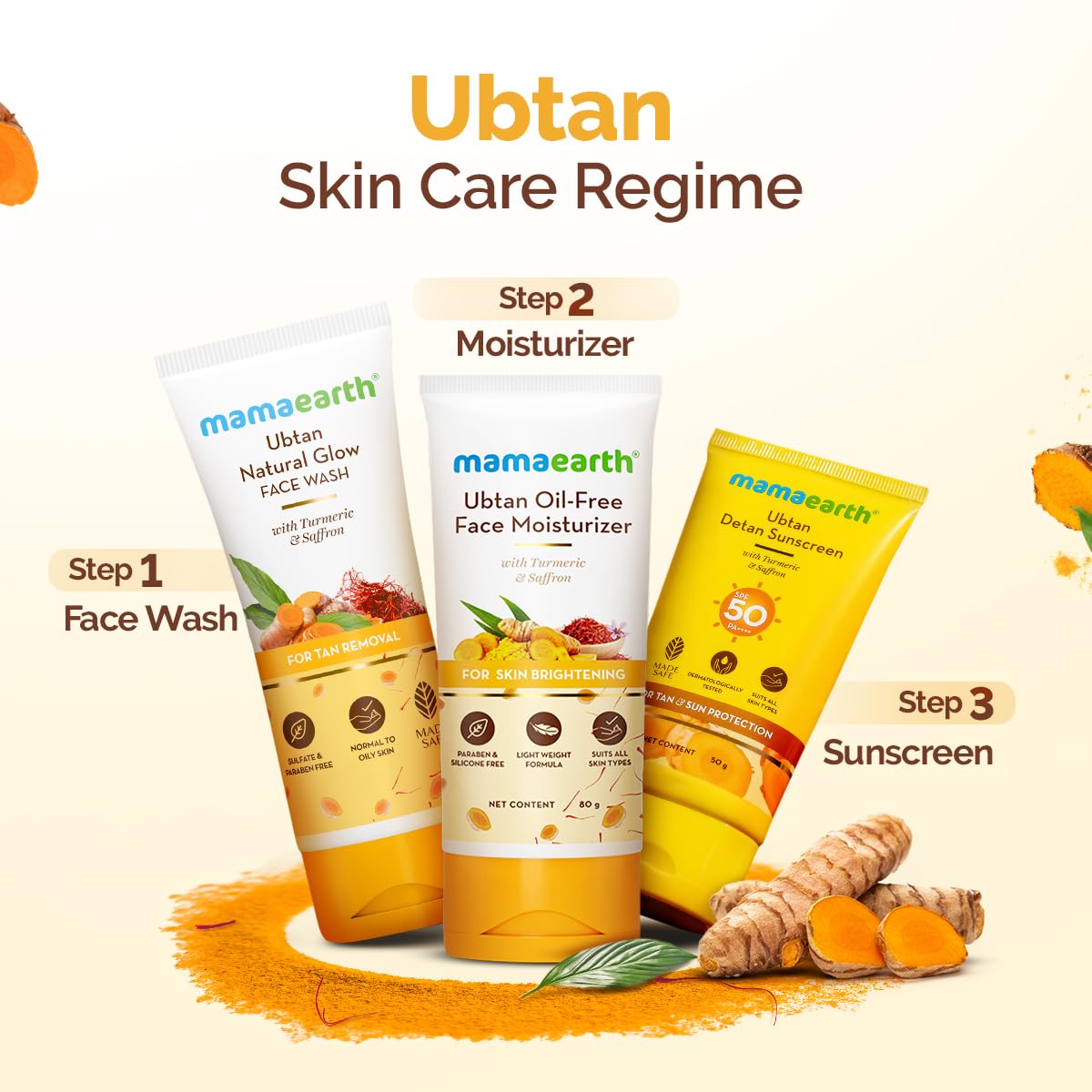 Mamaearth Ubtan Natural Glow Face Wash with Turmeric & Saffron for Tan Removal – 200 ml | Removes Tan | Brightens Skin | Exclusively Available on Amazon