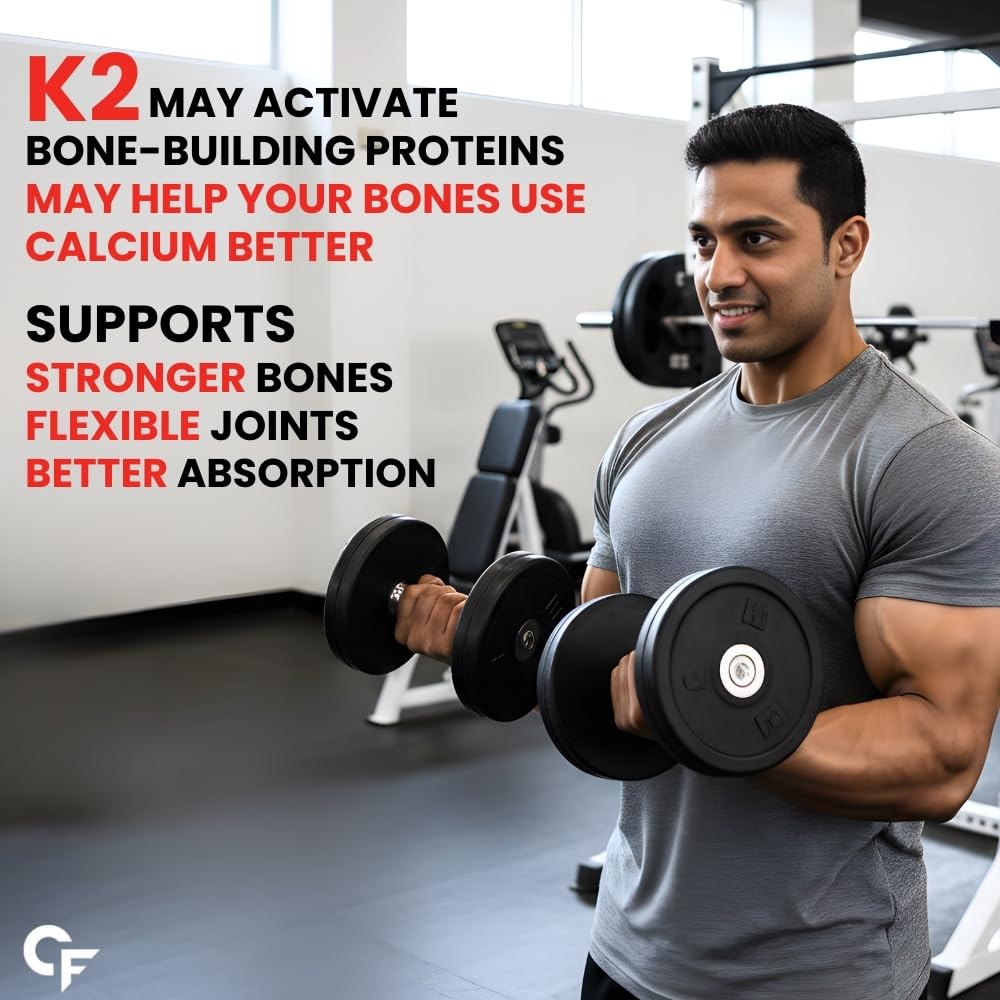Carbamide Forte Vitamin K2 MK7 55 mcg | MK7 Form for Better Calcium Utilization | Vitamin K2 supplement to Support Strong Bones & Heart Health for Men & Women | 120 Vegetarian Tablets