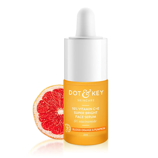 Zephivo Dot & Key 10% Vitamin C + E, 5% Niacinamide Serum | Vitamin C Serum For Glowing Skin | Fades Dark Spots | Vit C Serum with Blood Orange & Pumpkin | For Uneven & Dull Skin | For All Skin Types | 20ml
