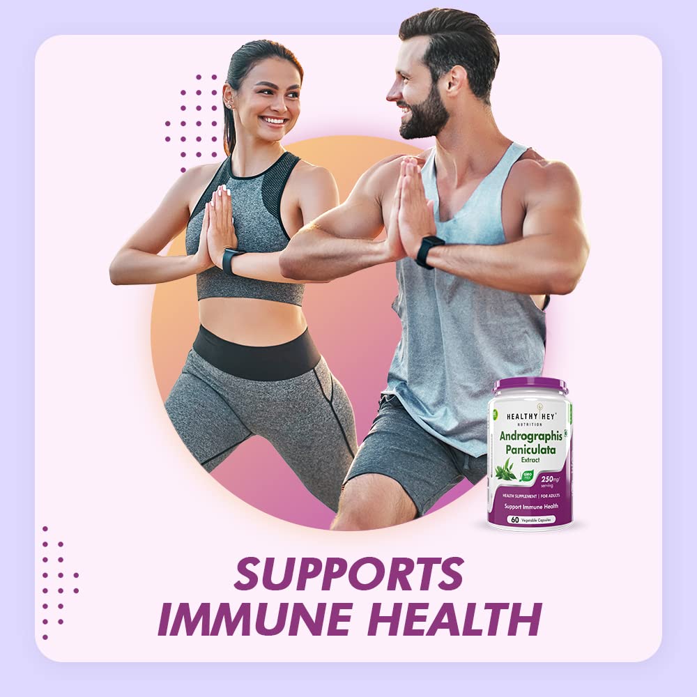 Two people in athletic wear with a supplement bottle labeled 'Healthy Net' on a gradient background.