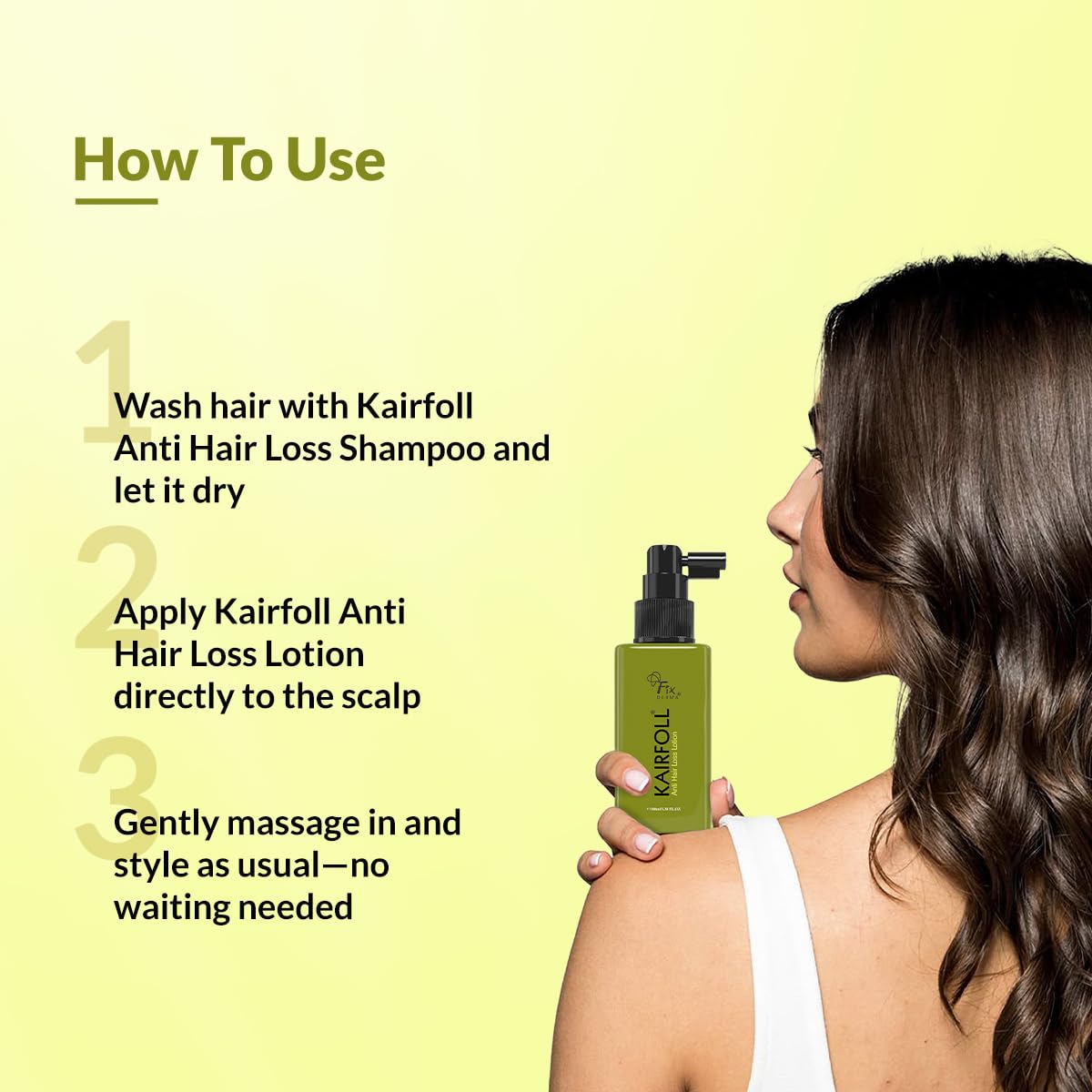 Fixderma Kairfoll Anti Hair Loss Lotion Spray | Amino Acid & Peptide Lotion for Women & Men | Soothes Itchy Scalp - 100 ML