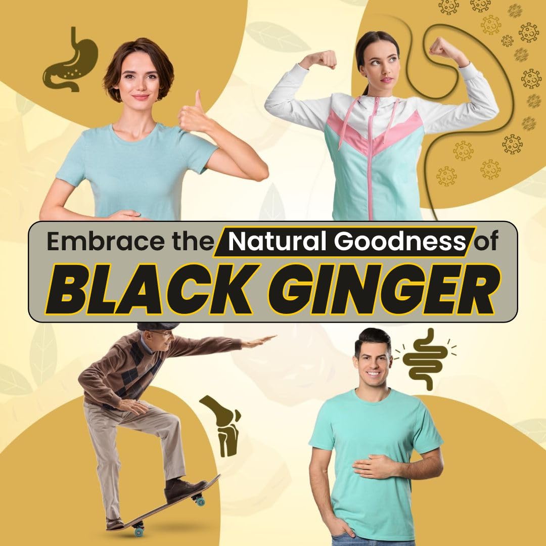Black Ginger Capsules 500mg (60 Capsules) Which Improves Digestion & Boosts Immunity