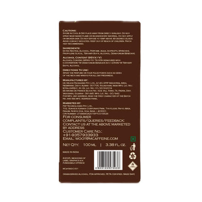 Back label of a product with text and a barcode on a white background
