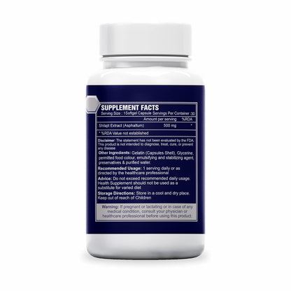 Sea Life Shilajit Softgel Capsules 500 mg | Pure Natural Shilajit Extract Capsules,Boost Immunity, strength & Energy, Supports Metabolism (30 Capsules) Pack of-1