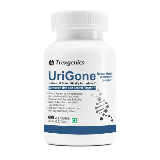 Trexgenics UriGone supplement bottle on a white background