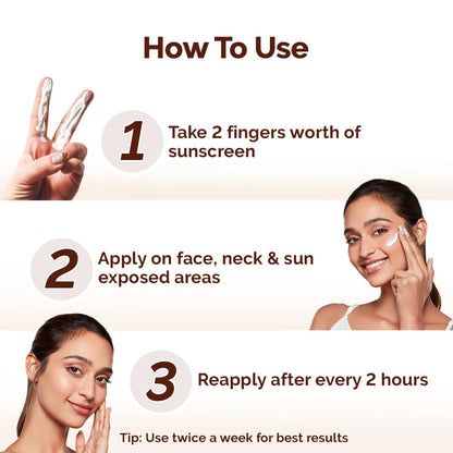 Mamaearth Rice Water Dewy Sunscreen with SPF 50 PA++++ | UVA & UVB Protection | Tan Protection | Gives Glass Skin Glow | No White Cast | For All Skin Types | 50 g