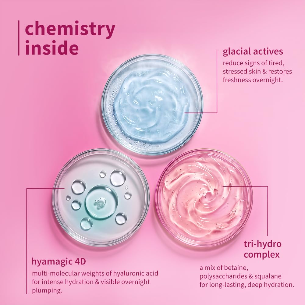 Plum Bulgarian Rose & Hyaluronic Acid Frosted Sleeping Mask | Overnight Hydration| Mattifying sorbet texture | 50g