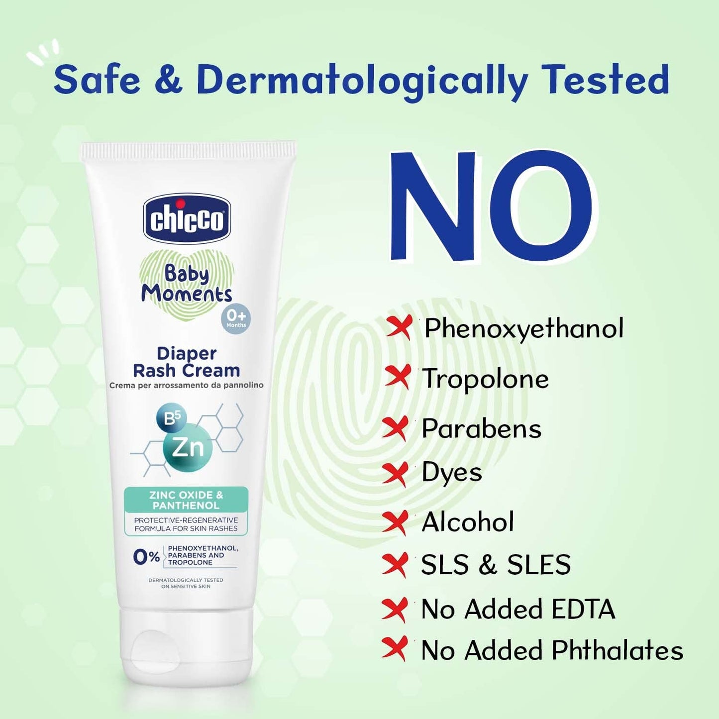 Chicco Baby Moments Diaper Rash Cream, New Advanced Triple Protection Skin Shield Formula with Natural Ingredients to Prevent Rashes & Irritation, No Phenoxyethanol & Parabens (100g)