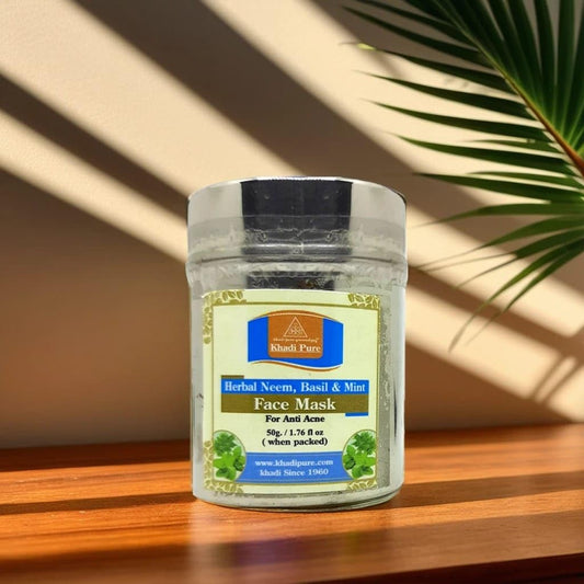 Khadi Pure Herbal Neem, Basil & Mint Face Mask (Anti-Acne), 50 g, Beige, (KPNEMFPX1)