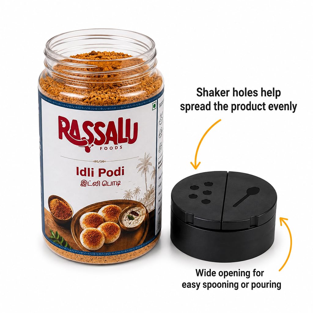 Rassalu Foods Traditional Andhra Idly Podi 150g | Milagai | Idli Dosa | Gun Powder | Spiced Lentil Chutney Powder | Breakfast | Travel Friendly | No Preservatives