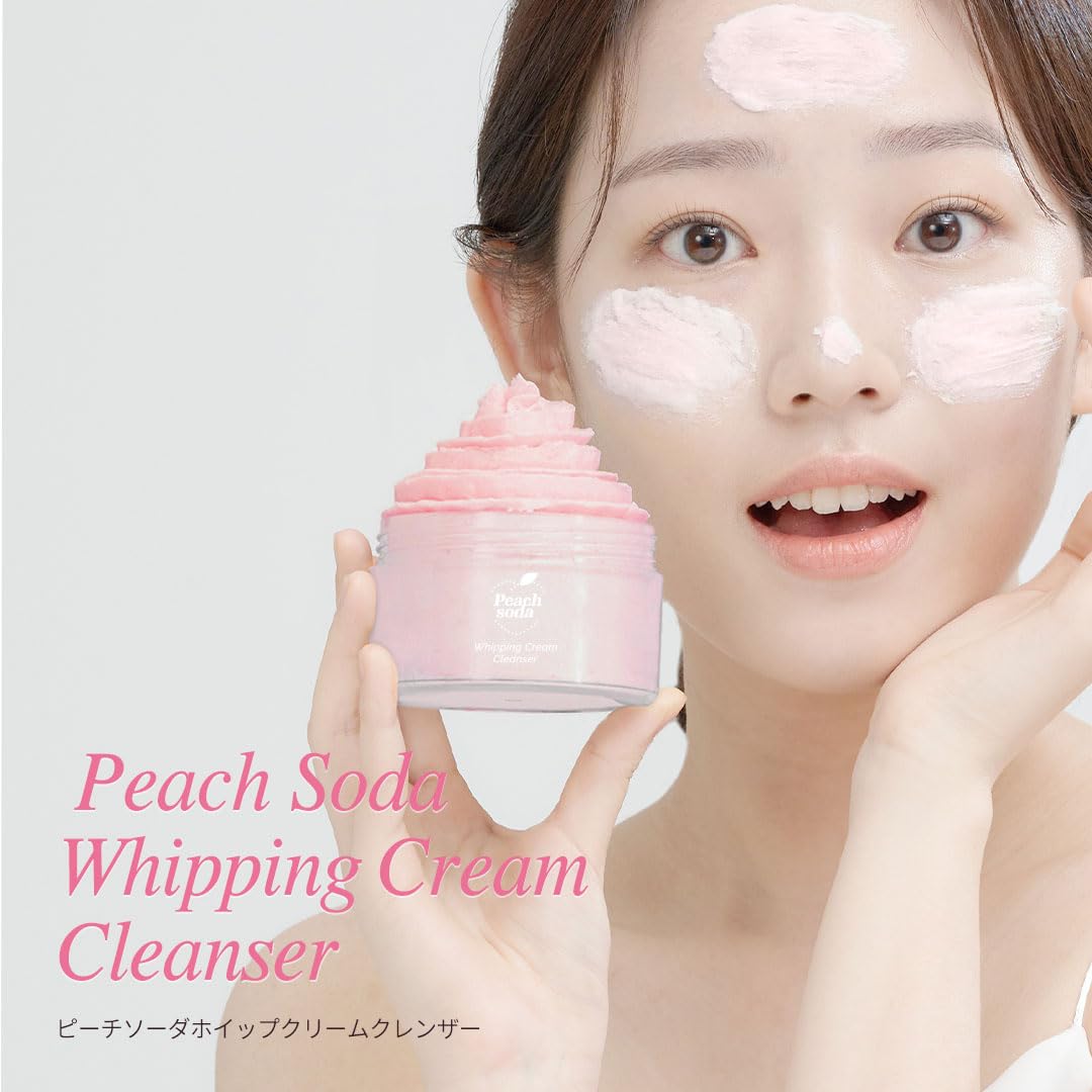 Ariul Peach Soda Whipping Cream Cleanser 100ml | Korean Facial Foam Cleanser for Makeup Removal, Pore Cleansing & Smooth Skin Care