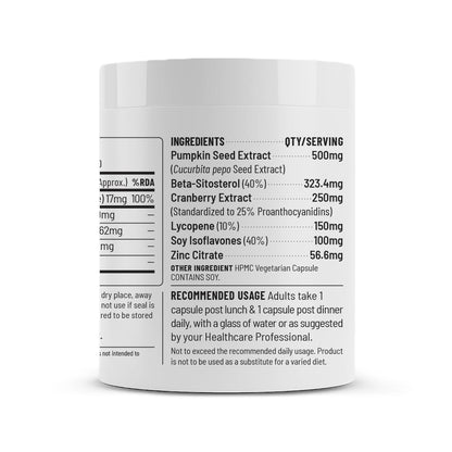 Zephivo Unived Prostate Health with Beta-sitosterol, & Pumpkin Seed Extract | Helps Reduce Night time Bathroom Trips, Supports Better Bladder Emptying & Healthy Prostate Function | 60 Vegan Capsules

