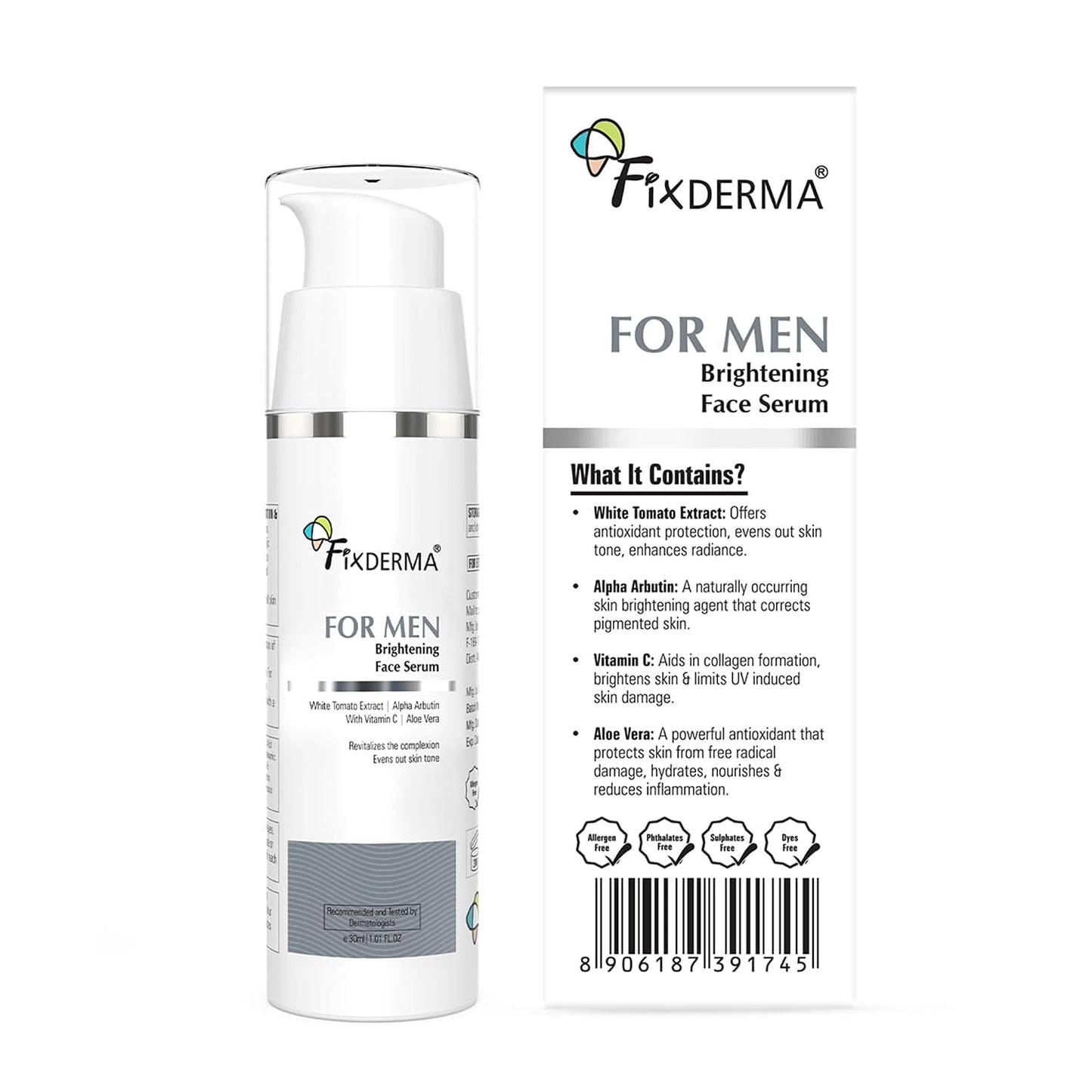 Fixderma Brightening Face Serum for Men |Vitamin C & Alpha Arbutin Serum- 30ml
