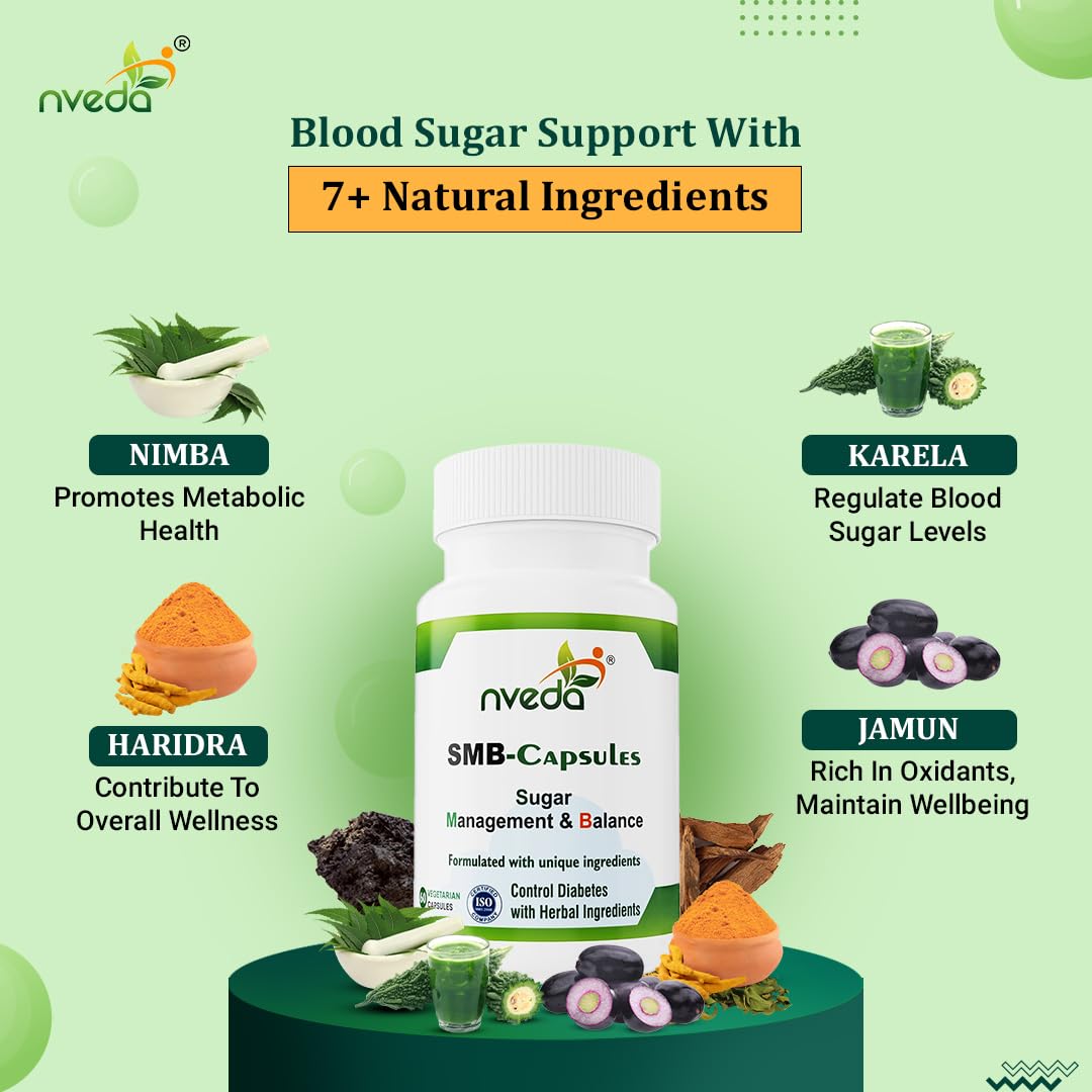 Nveda SMB Capsules for Sugar Management and Balance (60 Capsules)