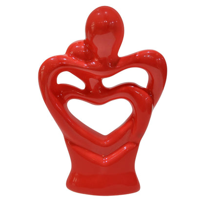 Hugging Couple Sculptures Showpiece, Ceramic Heart Shape Romantic Couple Statue, Home Decoration Items Showpiece for Gift Living Room House Warming Anniversary Birthday Office & Home Decor