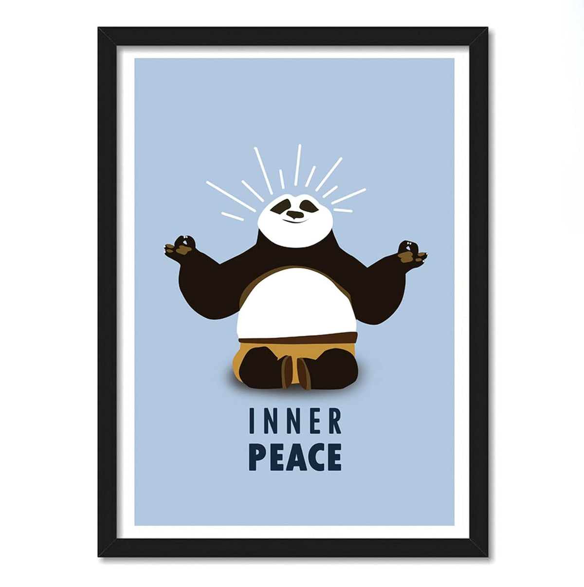 Glass Panda Animals Printed Framed Poster (10x13 inch) Home wall Decoration Bedroom Photo Frames For Bathroom Yoga Meditation Motivational Living Gift Boys Hostel
