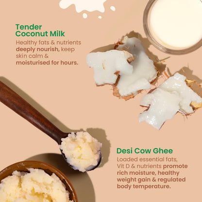 Nat Habit Tender Coconut Baby Malai for Intense Nurture, Moisturizer for Deep Nourishment & Skin Barrier Protection | 100% Natural, Chemical-Free Baby Cream | 120ml