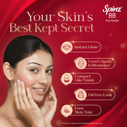 Spinz BB Brightening & Beauty Face Talc for Instant Brightness | Lasts 2X Longer, Covers Dark Spots and Blemishes, Gives Soft and Smooth Skin (Natural Beige) – 70 gm