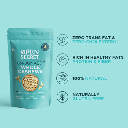 Open Secret Premium Cashew | 200g | Whole Cashew Nuts, Dry Fruits, Kaju, Healthy Snacks, Cashews, Cashew 200gm, Healthy Dry Fruits, Gluten Free & High Protein (Pack of 1)