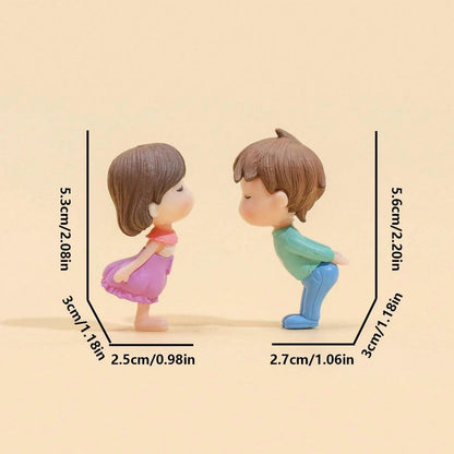 ascension 1 Pair of Cute Kissing Lovers Couple Gift for Valentine Day Baby Doll Set Gift for Girlfriend Boyfriend Miniature Showpiece Statue Miniature Adventure Showpiece Valentines Gifts