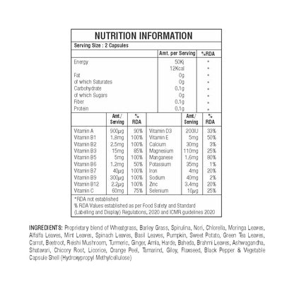 Earthvya Wholefood Multivitamins 1000mg | Plant-Based Daily Nutrition Supplement | Zero Chemicals & Additives | Natural Energy, Immunity & Strength Support | 60 Veg Capsules