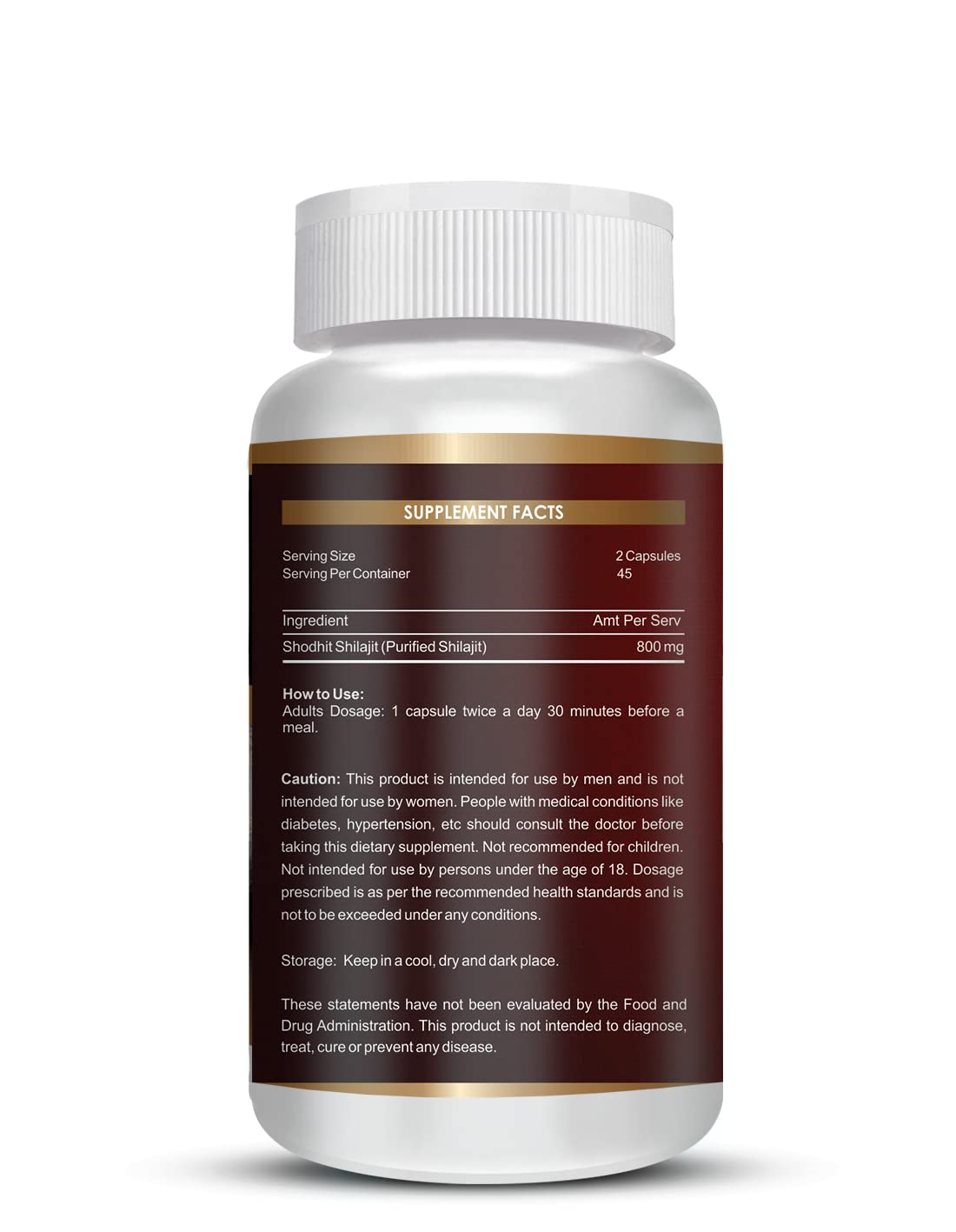 Supplement bottle with label on a white background