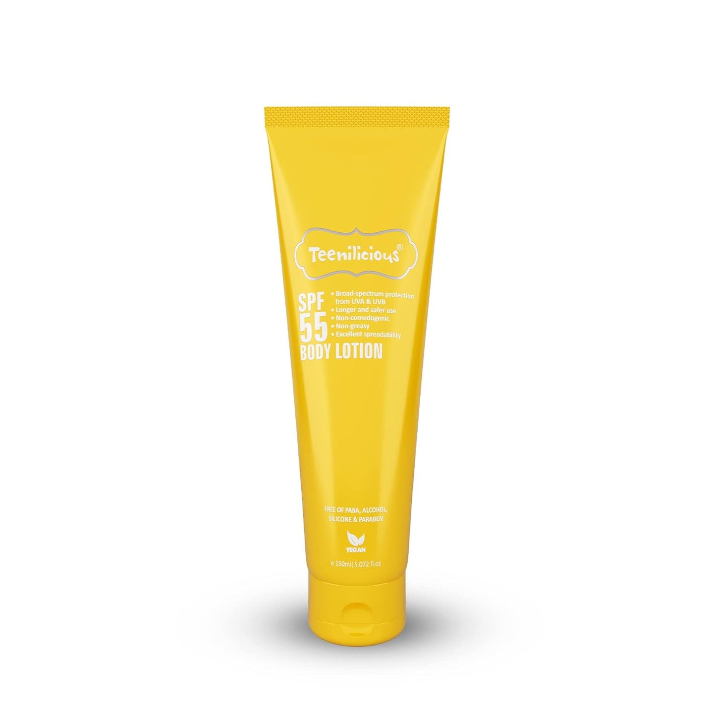 Teenilicious SPF 55 Sunscreen Body Lotion, SPF 50 PA+++, Sunscreen for Oily Skin and Sensitive Skin - 150ml