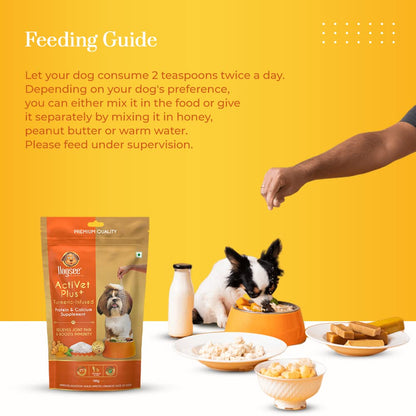 Dogsee Activet Plus+ Turmeric - 100g | Protein & Calcium Supplement | Enhances The Taste of Food