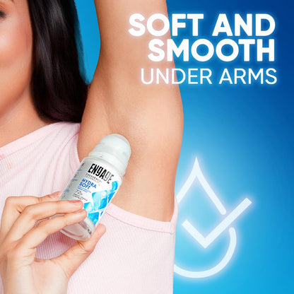 Engage Hydra Soft Underarm Roll On for Women|Skin Softening Deodorant Formula |72 Hour Sweat & Odour Protection| Advanced Antiperspirant Formula|FreshEncap Technology |0% Alcohol|Non Sticky|50ml