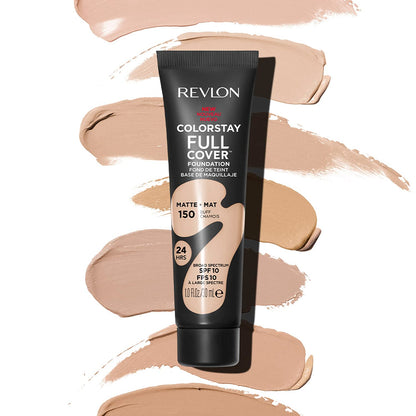 REVLON Colorstay Full Cover Foundation for woman, 24HRS Longwear + care, Vitamin E, Protects from Pollutions + Multimineral Powder, Sweat proof, Heat & Humidity Resistant, Natural Ochre (290)