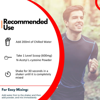 NAKPRO N-Acetyl-L-Cysteine Powder, 600mg | Support Cellular Antioxidant | Immune Health | NAC Supplement Powder (Unflavored, 100g)