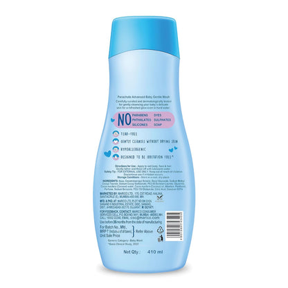Parachute Advansed Baby Gentle Wash for New Born | Enriched with Virgin Coconut Oil | Gently cleanses in Hard water | Doctor certified | 410 ML