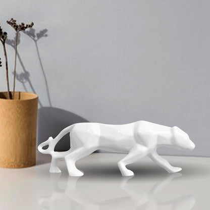Modern Geometric White Panther for Home Decor (Pack of 1, White)