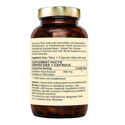 Nutraliebe Dandelion Root Extract 300mg - Taraxacum Officinale, 90 Capsules