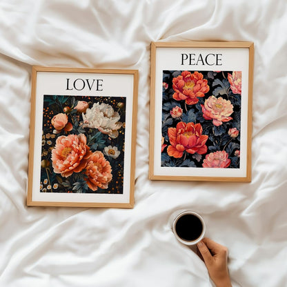 Set of 2 wall art paintings for living room & wall painting for bedroom wall decor - (10x13 Inch framed poster, Paintings for home decor)