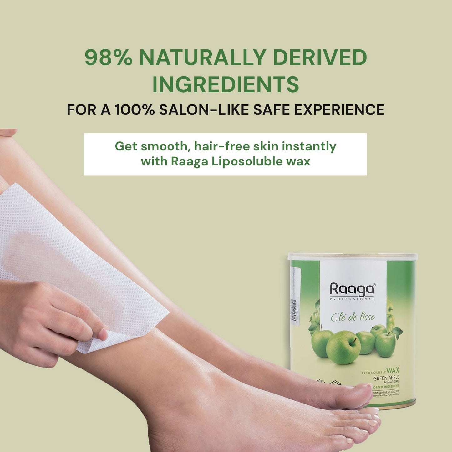 Raaga Professional Liposoluble Wax, Green Apple, 800 ml