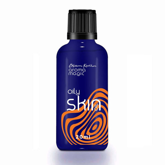 Aroma Magic Oily Skin Oil for acne-prone skin, it reduces excess oil secretion & imparts a healthy glow | Formulated with grapeseed oil, witch hazel extract, & essential oils of lemon- 20ml