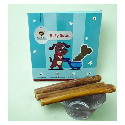 Tojo & Don Bully Sticks for Dogs-(500gms) No Preservatives, Natural & Healthy Dog Chews and Treats for All Sized Dogs,Dental Care, Hard Chews, High Protein, Single Ingredient, for Bones, Skin and Joints.