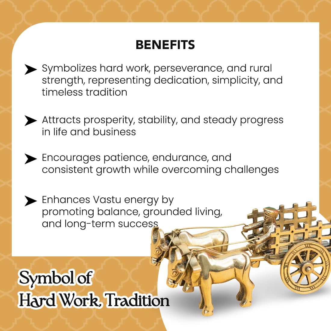 100% Pure Brass Bullock Cart with Gift Box | Decorative Showpiece for Home Decor New Home Item | Indian Souvenir Gift for Foreigners Housewarming Grah Pravesh Wedding Diwali Gift