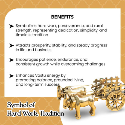 100% Pure Brass Bullock Cart with Gift Box | Decorative Showpiece for Home Decor New Home Item | Indian Souvenir Gift for Foreigners Housewarming Grah Pravesh Wedding Diwali Gift