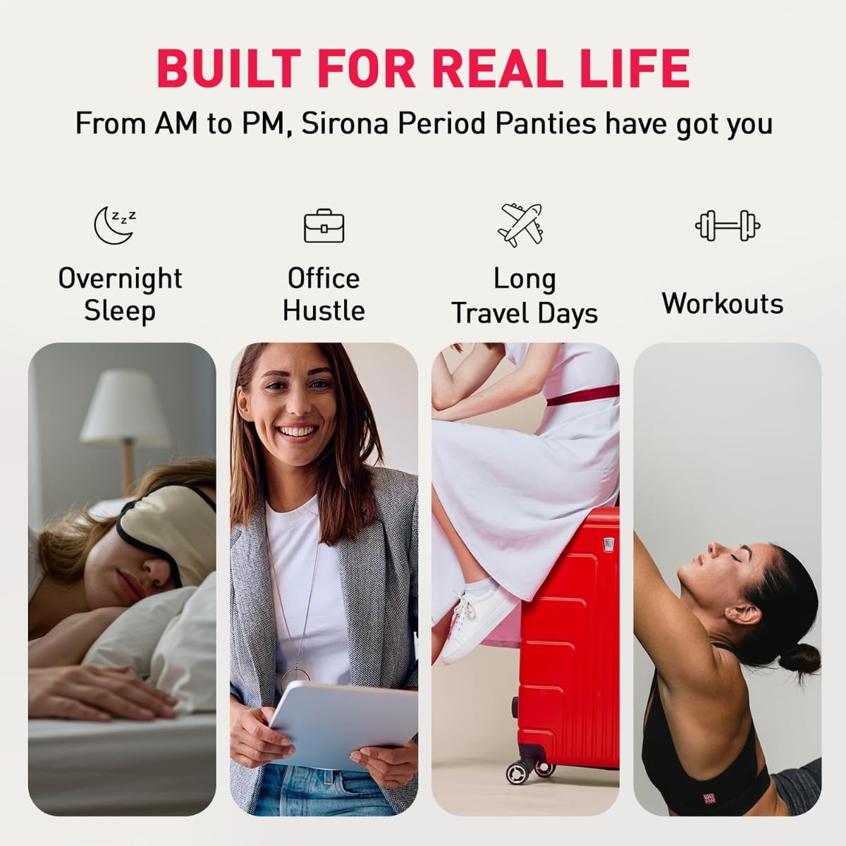 Sirona Disposable Period Panty for Girls & Women | L-XL | Pack of 5 | 360° Coverage for Stress Free Periods | Leakage Protection for Heavy Flow | Rash Free | Super Absorbent with Comfortable Fit