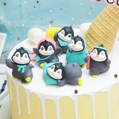 Miniature Showpiece Birthday Gift for Girls Kids, Penguin Showpiece Set of 6 for Home Decor Items, Car Dashboard Items, Table Decoration Items, Valentine Day Gift for Girlfriend